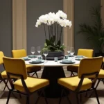 Beautifully set dinner table with candles, plates, and elegant decor for a stress-free dinner party.