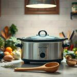 A delicious assortment of slow-cooked meals in a crockpot, featuring tender meats, hearty vegetables, and flavorful sauces, perfect for easy family dinners.