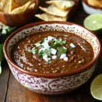 Authentic Mexican mole sauce served over chicken with rice and tortillas